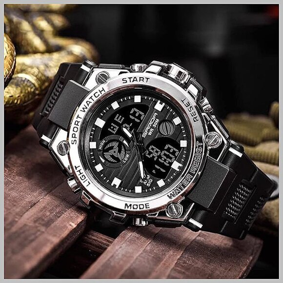 Men's Watches Sports Outdoor Waterproof Military Watch Date Multi 26_Silver - Picture 3 of 6